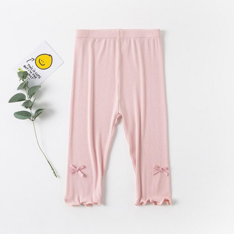 Girls' Summer Thin Capris: Casual Korean-Style Mid-Length Pants for Baby Girls and Kids