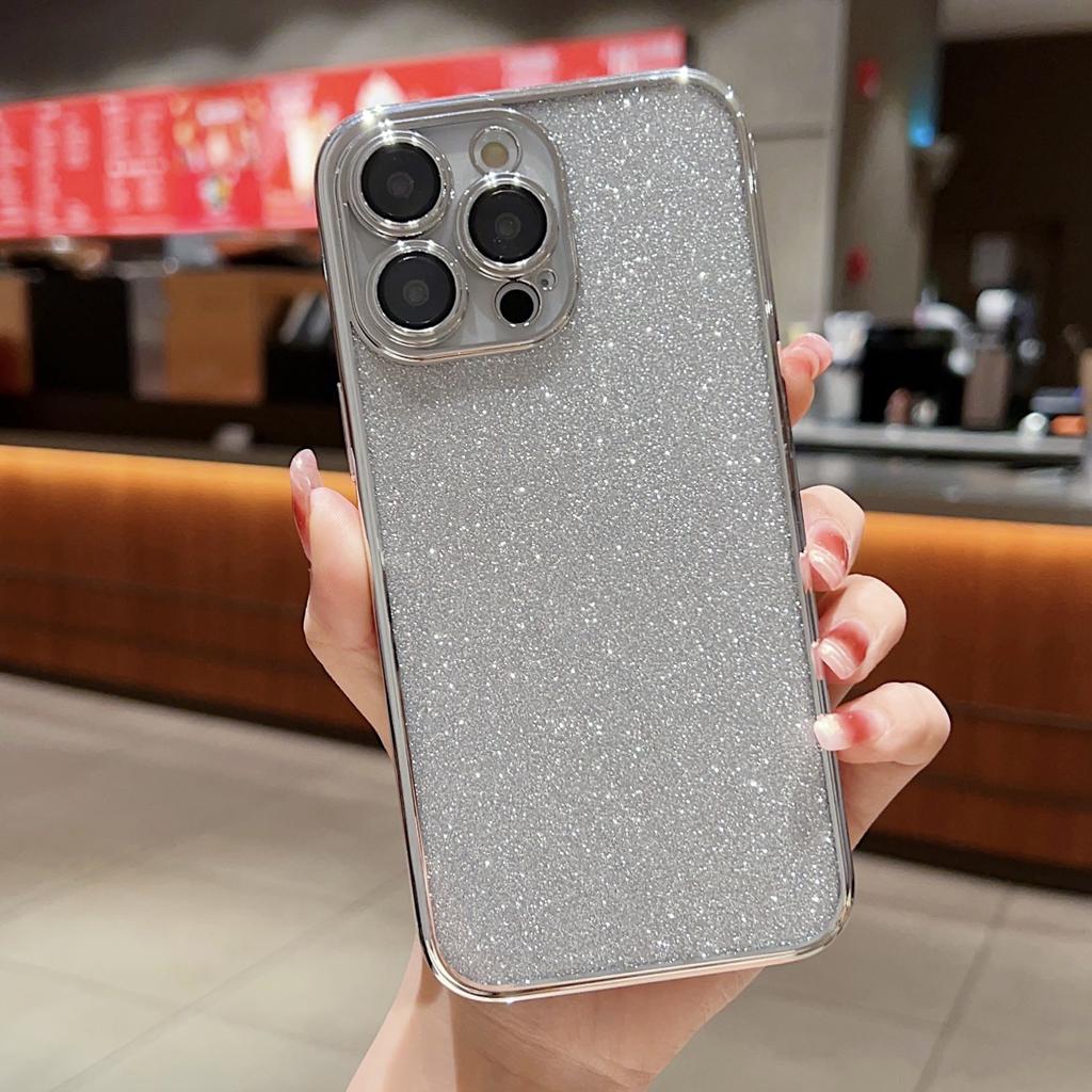 Applicable To IPhone 16 Mobile Phone Case Apple 14/15 Electroplating Full-inclusive 13promax Anti-fall Flash Powder Protective Case Ins