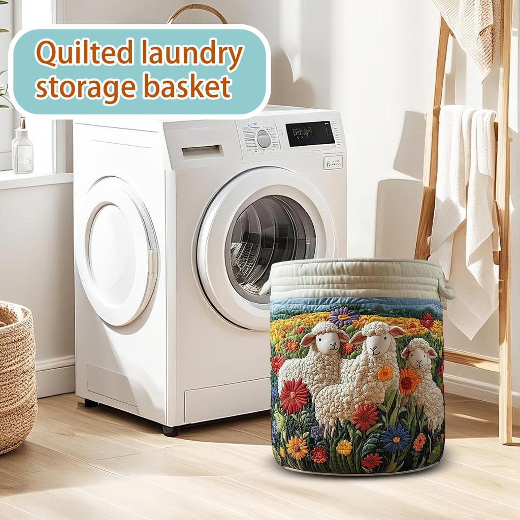 Quilted Laundry Storage Basket, And Suitable For Storing Dirty Clothes.
