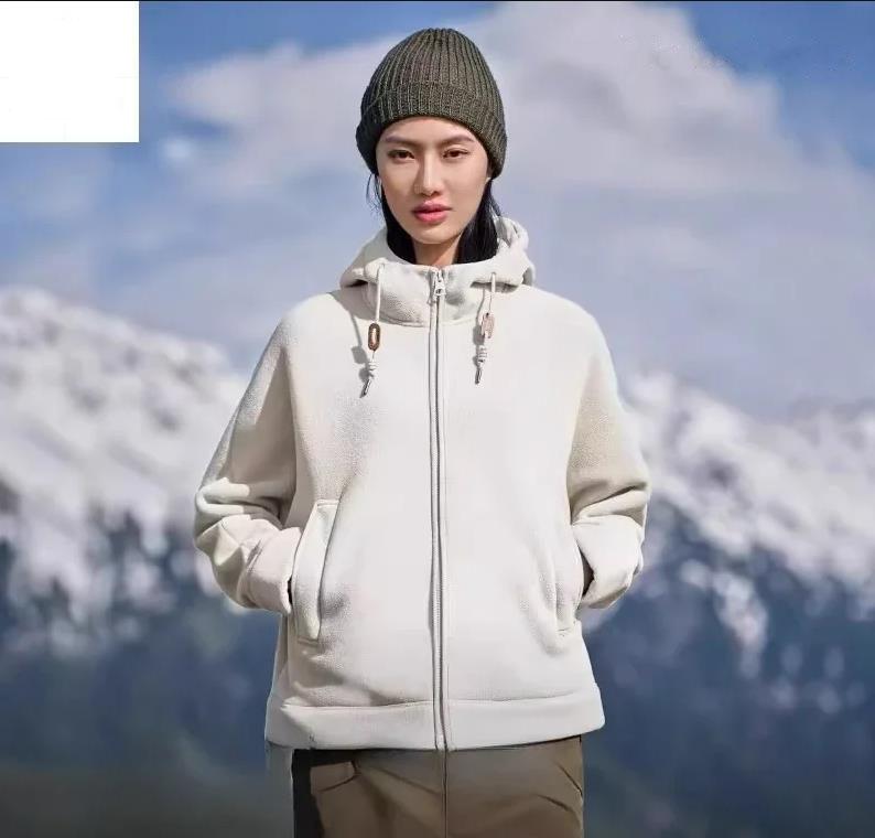 Winter Warm Cashmere Jacket Men's High-end Fleece-lined Thickened Hoodie Coat Casual Women's Outdoor Camping Cold-proof Jacket