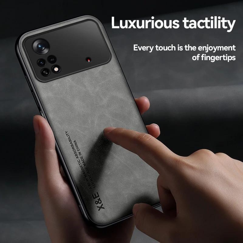 For Xiaomi Poco M4 Pro 4G Leather Magnetic Shockproof Phone Case For Poco Poko Pocco Little M4Pro M 4 Pro 4Pro M4 Pro Back Cover