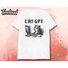 CAT GPT T Shirt Funny Lover Nerd Vintage Washed For Everyday Wear Versatile Designer Clothes Sl