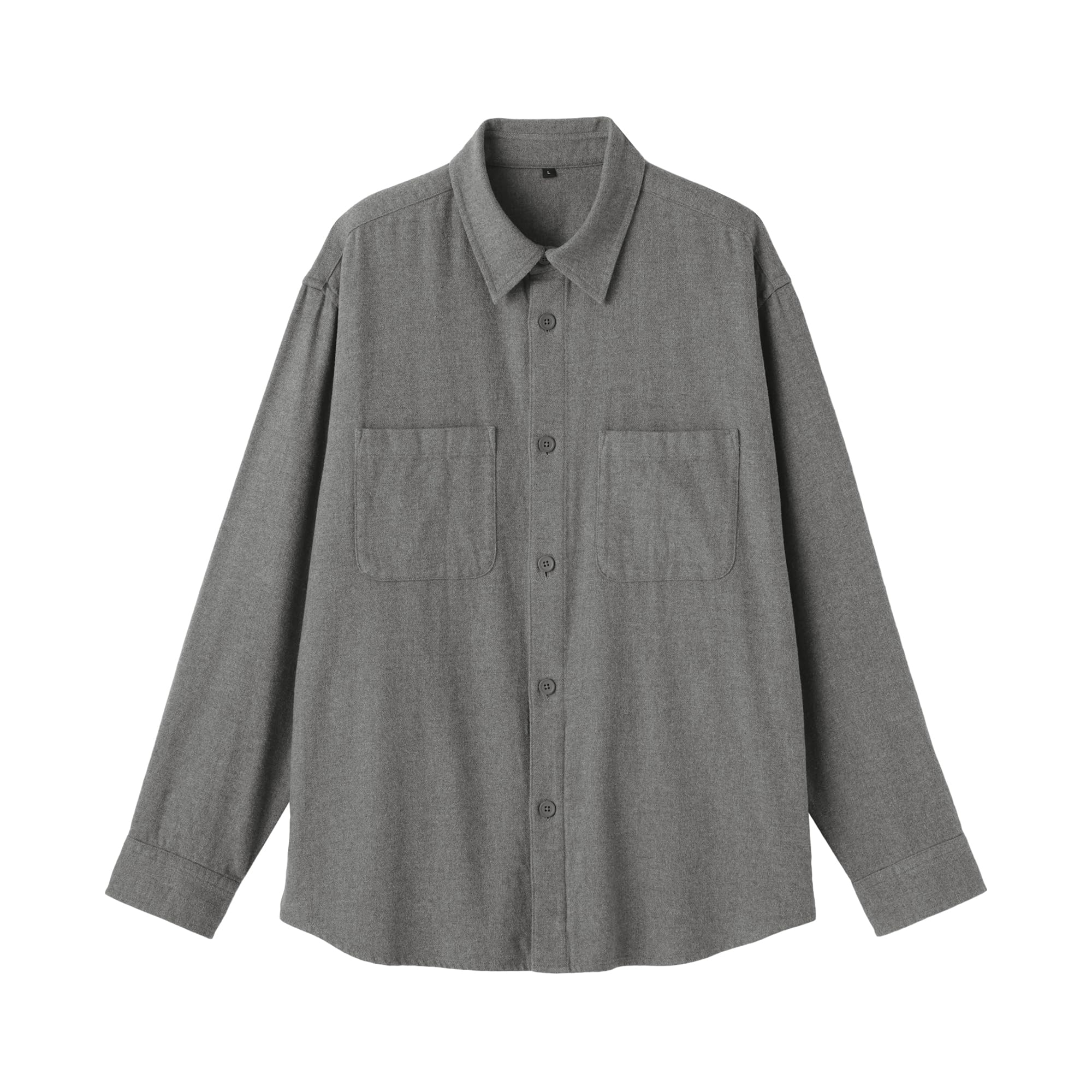 

MUJI Brushed Flannel Shirt Size M Men s Double-Sided Jacket, Gray, (AC22JA5A) серый