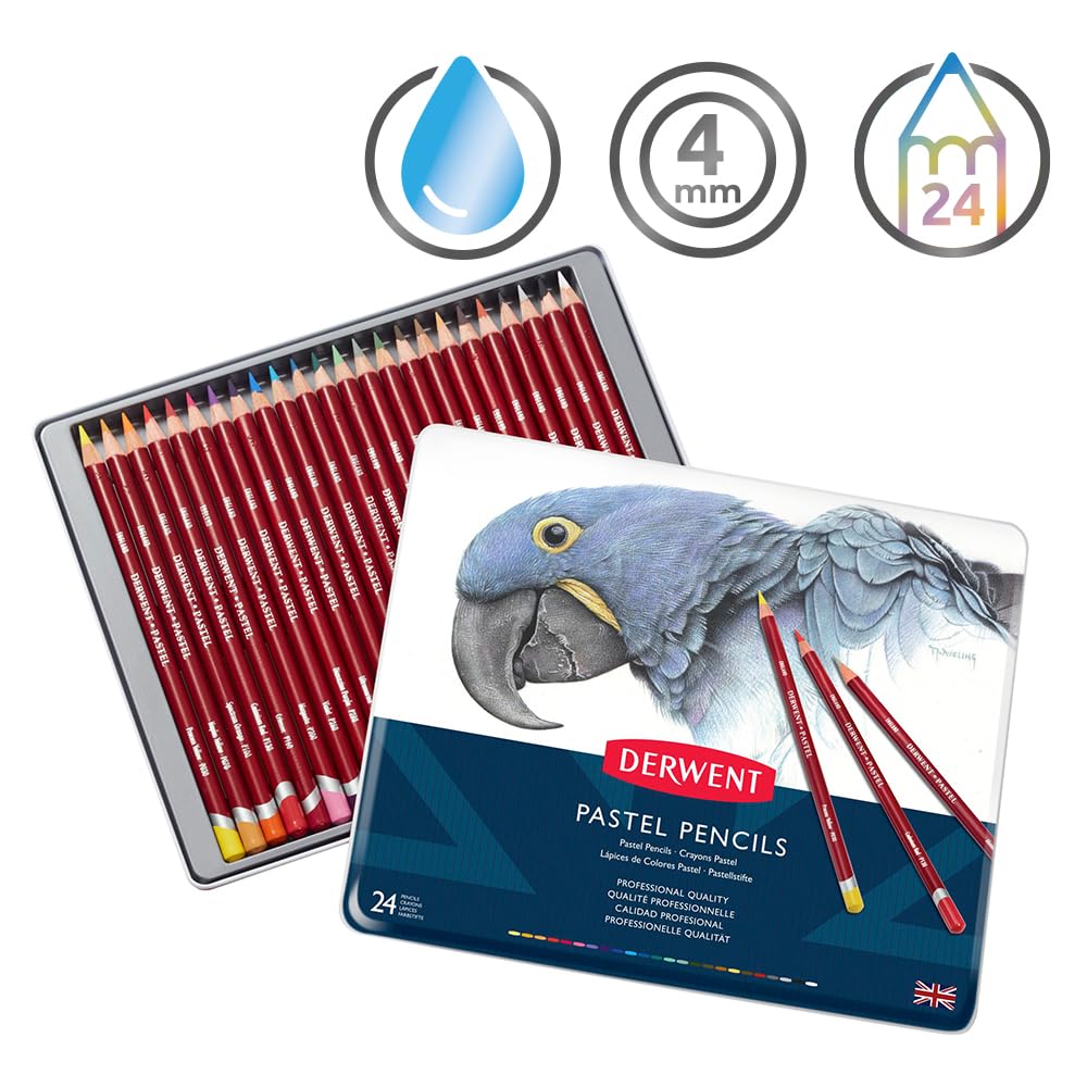 Derwent Ensemble de Pastels Colorés de 32992 Crayons, Crayons, 24,