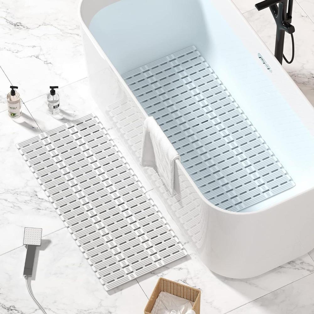 90x40cm Bathroom Anti Slip Mat with Suction Cups Foldable Scalable Shower Floor Mat Non Slip Safety Mat Bathroom Carpet Bath Rug