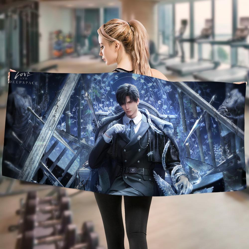 L-Love and D-Deepspace Anime Beach Swimming Towel Soft Absorbent Washcloth Children's Gifts for Kids Travel Camping Gym