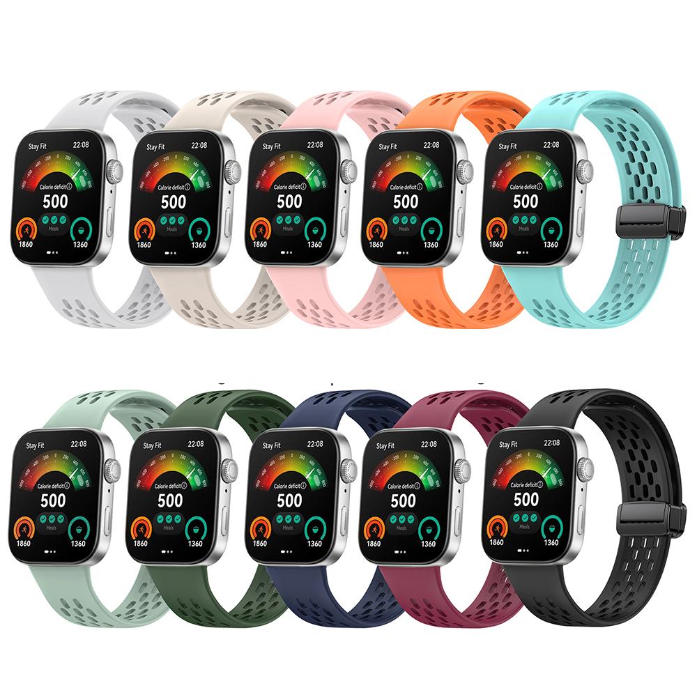 Magnetic Folding Buckle Wrist Band For HUAWEI WATCH FIT 3 Sports Breathable Silicone Strap Replacement Watchband Bracelet