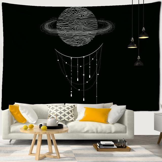 Blue Starry Sky Stars Universe Space Tapestries Wall Hanging Big Tapestry Psychedelic Mysterious Stars For Dorm