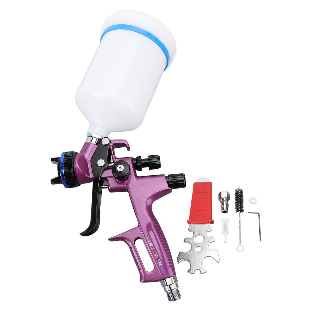 HVLP Spray Gun Kit with 1.3mm Tip 600ml Cup Professional Paint Sprayer 4000B for Furniture Wall Art