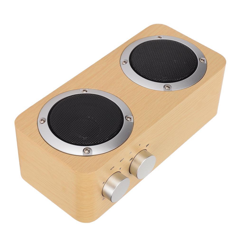 Kabelloser Bluetooth-Lautsprecher Retro Vollfrequenz Tragbare Holz-Computerlautsprecher für WindowsGelb