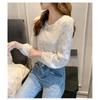 Early autumn long-sleeve lace base shirt for women, spring and autumn wear, 2026 new trendy chiffon top, stylish women's blouse