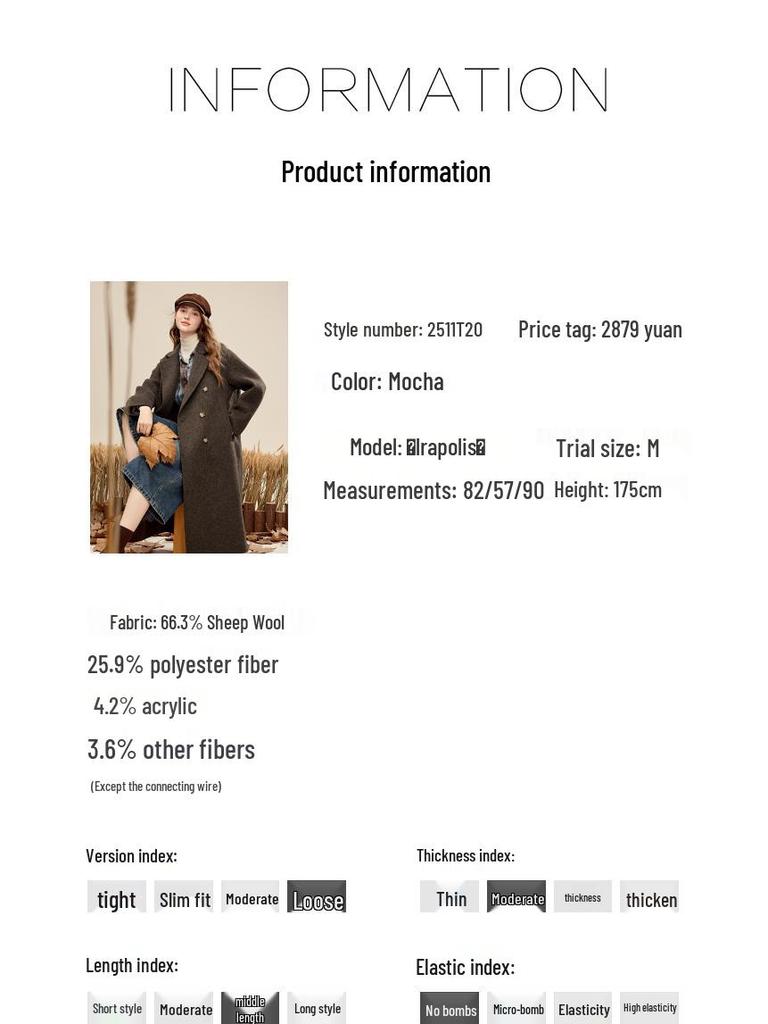 Betu Women's Elegant Mid-Length Wool Blend Coat