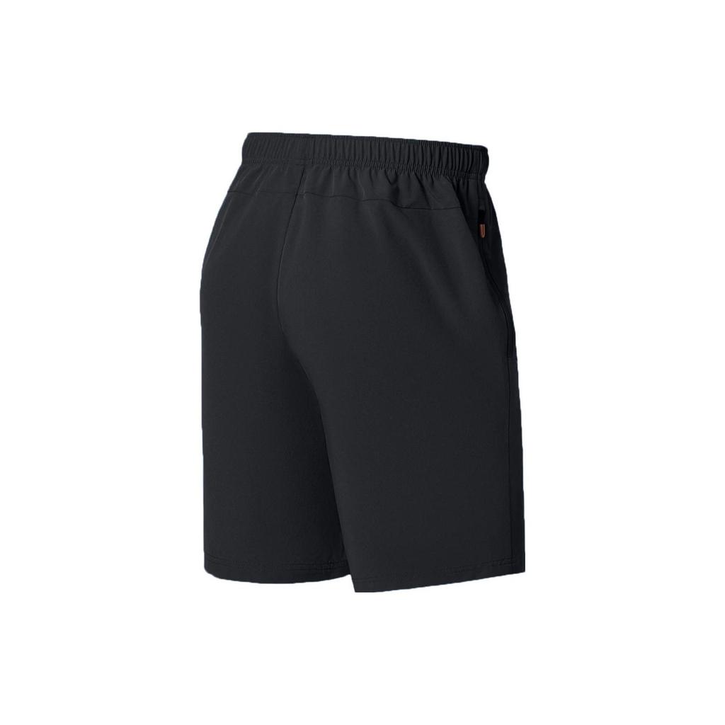 Li Ning Fitness Series Logo Print Gerade Bein Locker Lässige Shorts Herrenshorts Schwarz AKST625-1