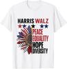 Patriotic Harris Walz Peace Love Equality Hope Diversity T-Shirt Unisex T-Shirt
