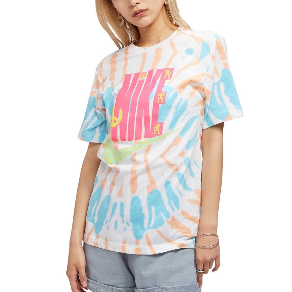 Nike T-shirt męski casual z krótkim rękawem i okrągłym dekoltem z nadrukiem logo Biały DD1271-100