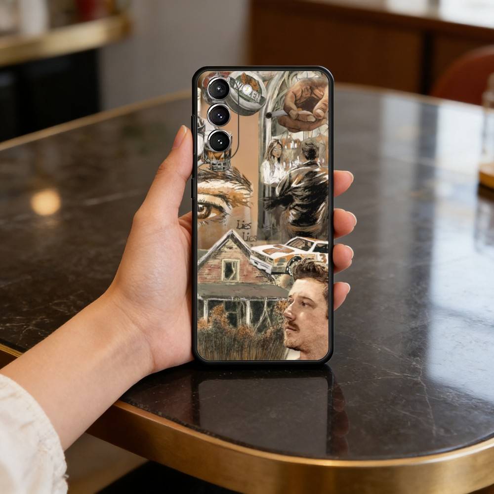 M-Morgan W-Wallen-EN Phone Case For Samsung S25,24,23,22,30,21,10,9,Ultra,Plus,Lite,FE,4,5 G Soft Black Case