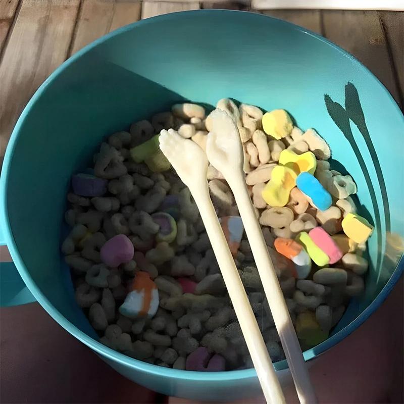 Handflächen-Essstäbchen Wiederverwendbare Rutschfeste Essstäbchen Kochwerkzeuge Bequemer Griff Leichtgewicht Lebensmittelclip Geschenk Küchen-Essstäbchen