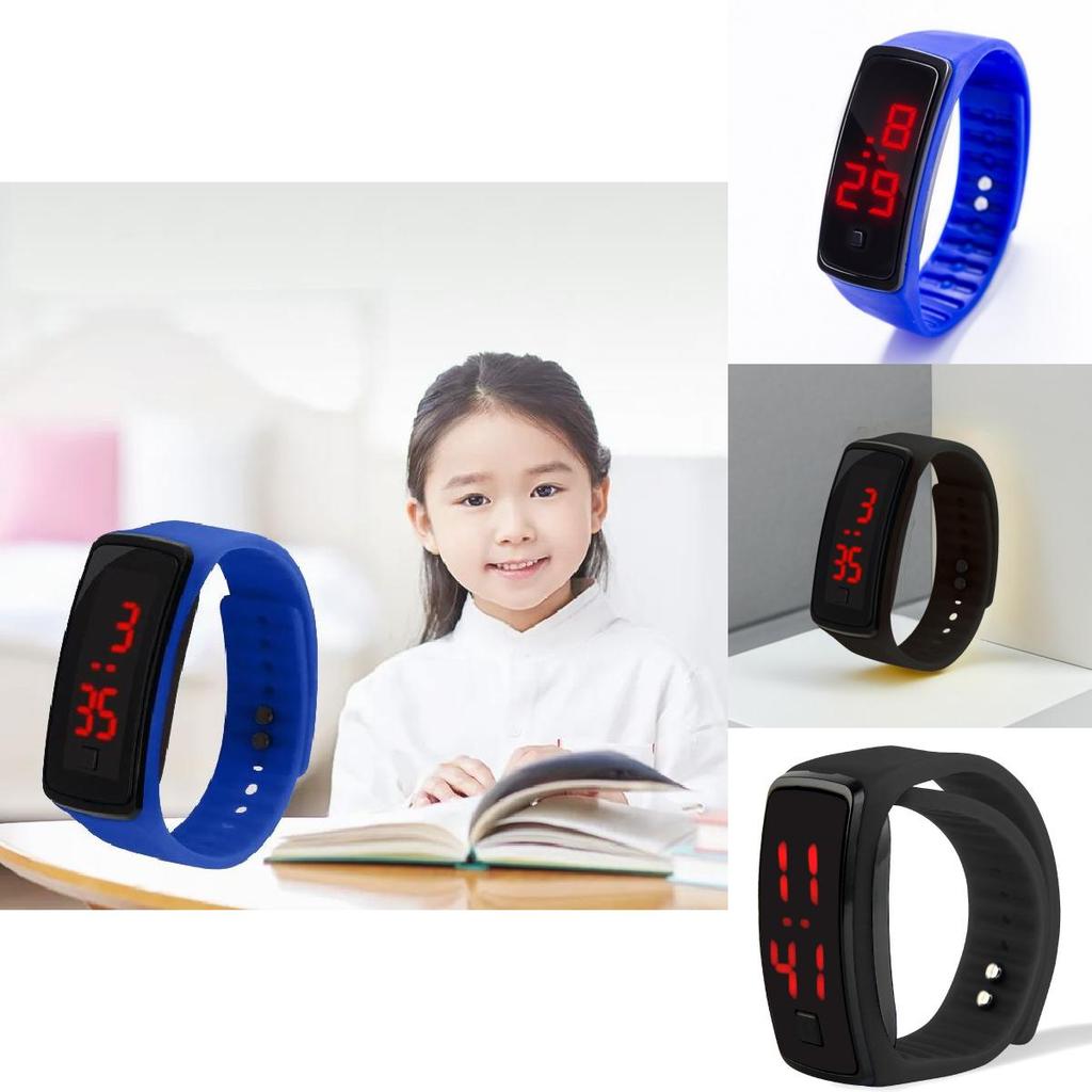 Childrens Digital Led Electronic Watch With Plastic Band For Kids And Students
