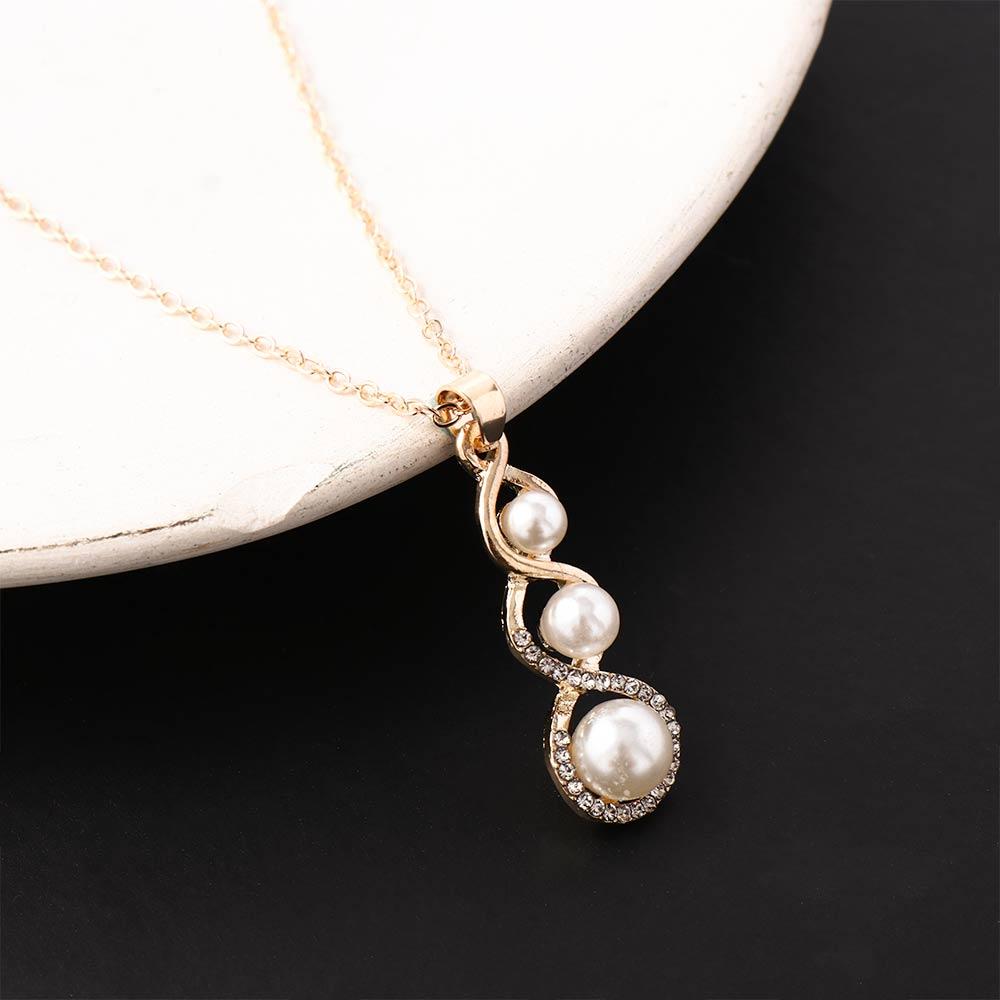 Angel Teardrop Accessories Cubic Zirconia Rhinestone Pendant Necklace Dangle Earrings Jewelry Set