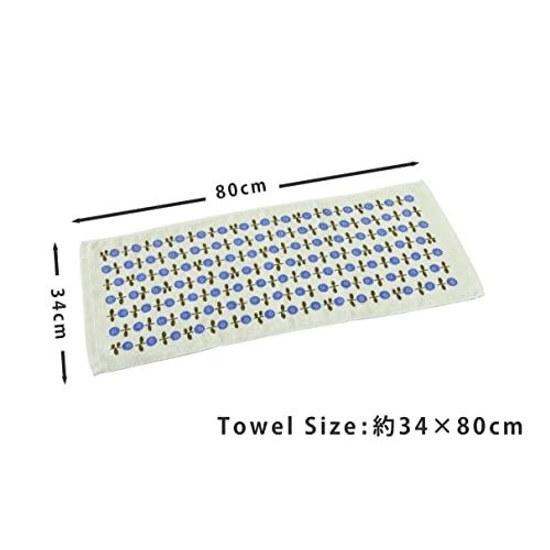 Kosugizen Face Towel Yoku Bari Print Flower 5 Designs 2 Colors 1 Piece 34 80 cm Quick-Drying Thin Type 10 Set SV-2011-10