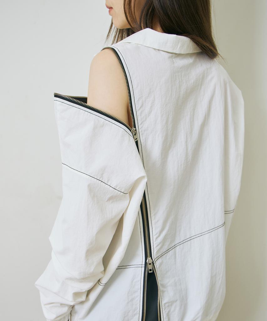 Yuseuteule Open Collar Windbreaker (White)