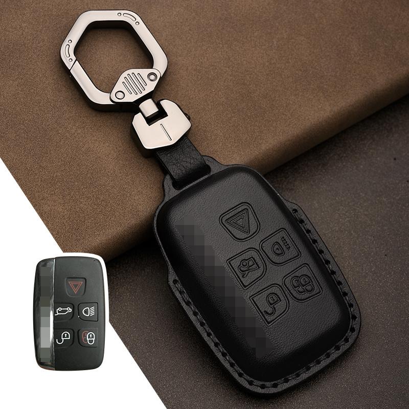 

Кожаный чехол для ключей подходит для Land Rover LR4 Range Rover Sport Freelander 2 Discovery Jaguar E-Pace XF XJL XK XE XJ