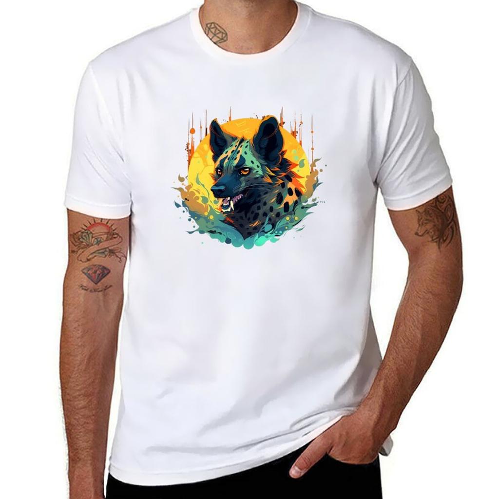 hyena head TShirt Casual Streetwear Short Sleeve Tee