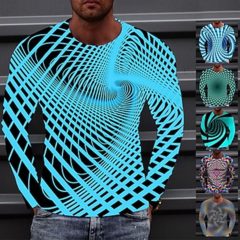 Men's Graphic Geometric 3D Shirt T Shirt Short Sleeve T shirt Round Neck Shirt Causal A B C Summer Clothing Apparel Normal S M L XL XXL 3XL 4XL