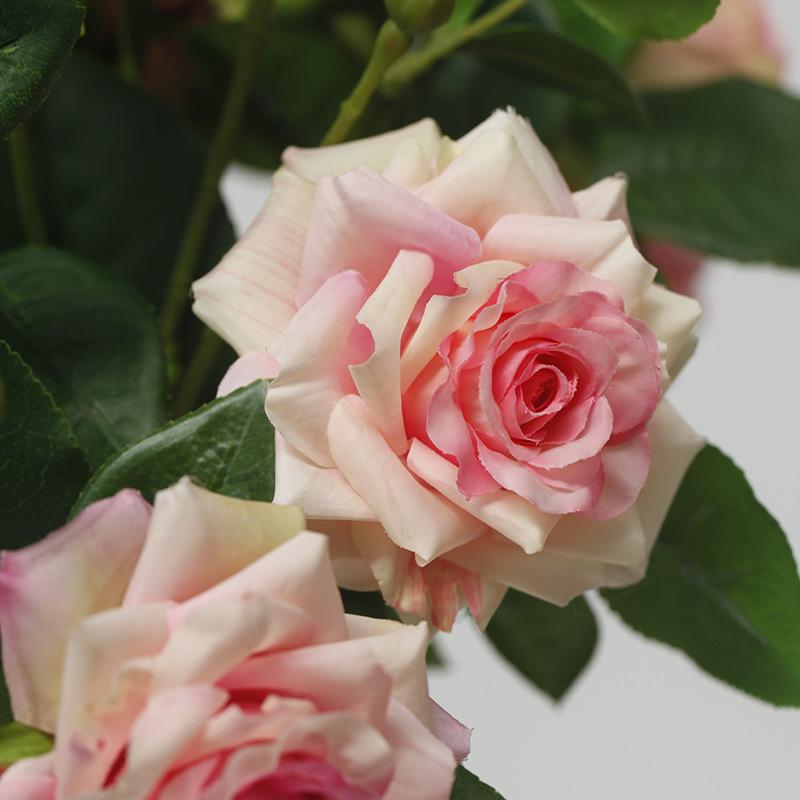 5pcs Artificial Rose Flowers 3 Heads High Quality Rose Fake Flowers Vivid Emulational Flowers Home Office Party Decoration