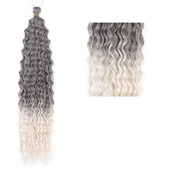 Women Long Curly Hair Bundles Natural Looking Fluffy Crochet Boho Braids Braiding Hair Deep Wave Synthetic Ponytail Hair Extension