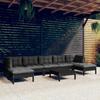 Day and Night - Day and Night Garden Furniture 8 Pieces with Black Pine Wood Cushions