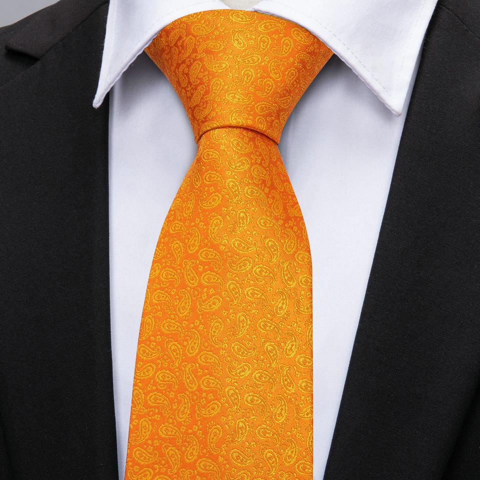 16 Styles Tie with Pearl Brooch for Men Paisley Woven Necktie Hanky Cufflinks Set Wedding Formal