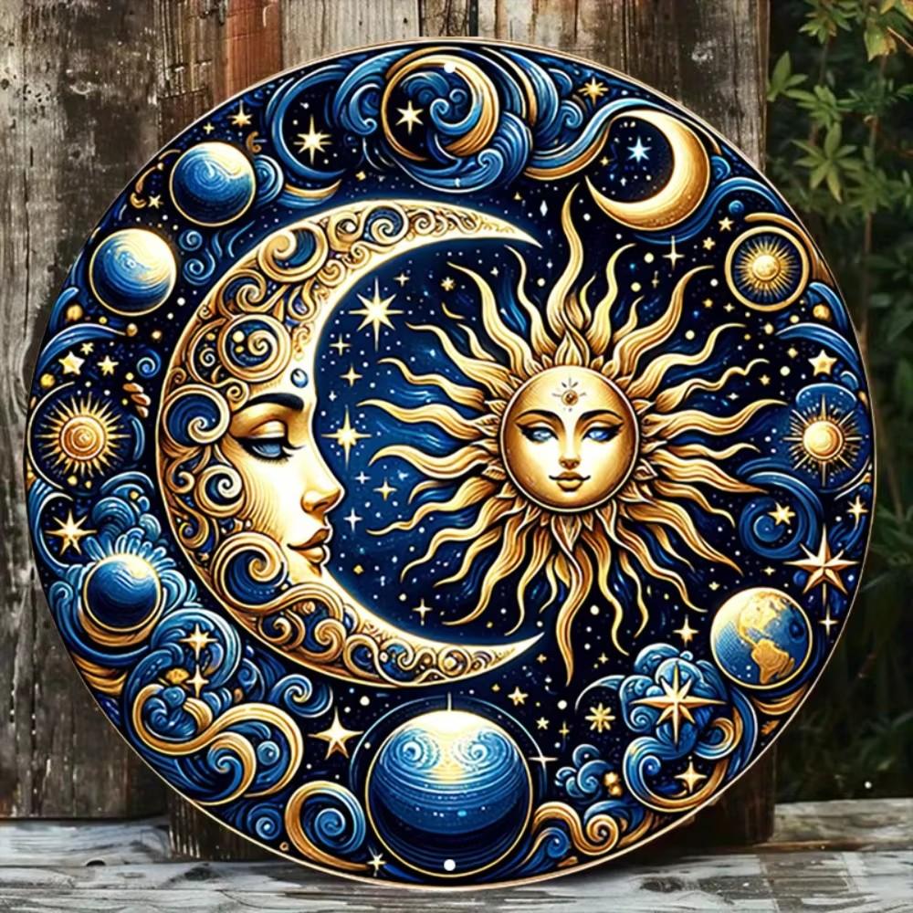 OrientalAura 1pc Yin Yang Bagua Aluminum Sign - 8 Inch Round HD Printed Metal Decor - Weather Resistant for Home