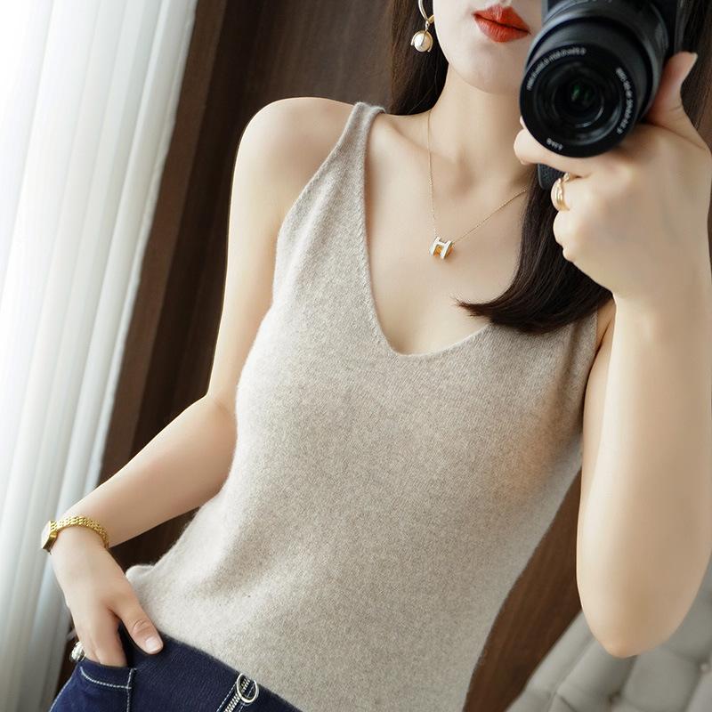 VEZFAA Chemisiers et chemises décontractés pour femmes, mode été printemps, couleur unie, imprimé, sans manches, col en v