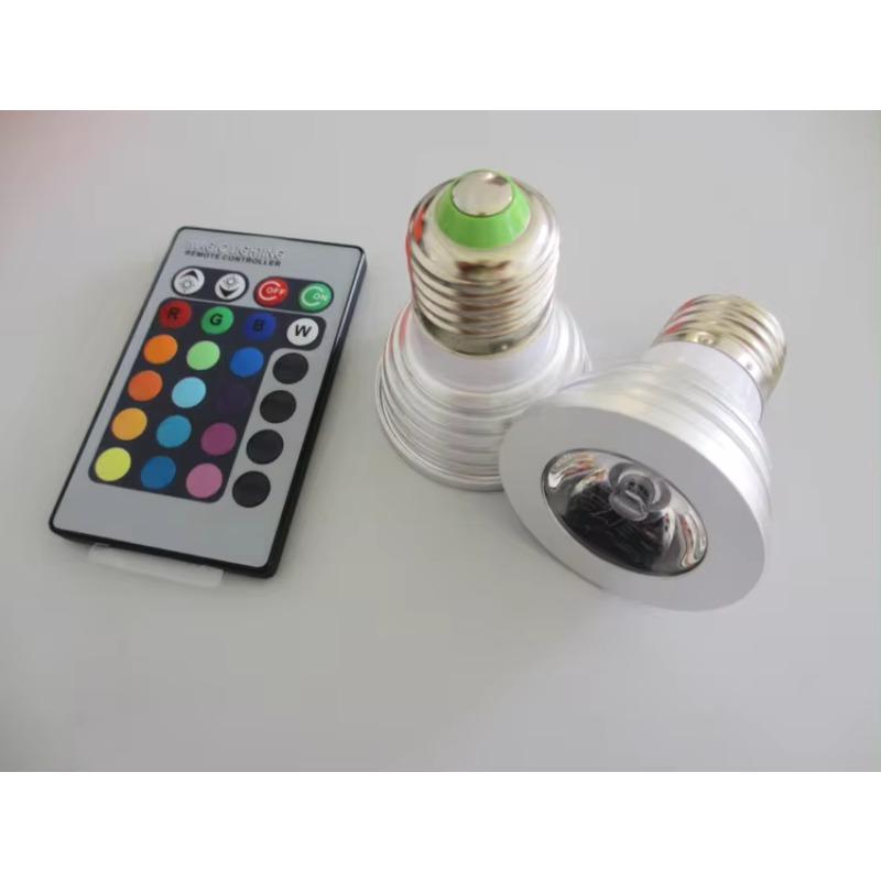 New 3W RGB E27/E14/MR16/B22/GU5.3 LED Spot Light 16 Color Bulb Lamp Lights+ 24 Keys IR Remote Control