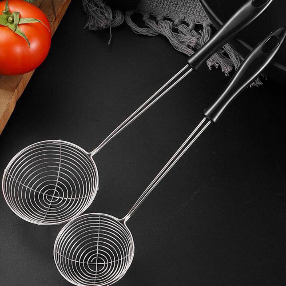 4Pcs Ergonomic Hot Pot Strainer Spoon Stainless Steel Kitchen Colander Filter Sieve for Tea Coffee Oil Water Drainage Cooking