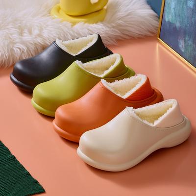 Comwarm New Slippers Women Winter Soft Fluffy Waterproof Cotton Shoes For Home Thick Sole Slippers Cozy Warm Flats Non-Slip Shoe