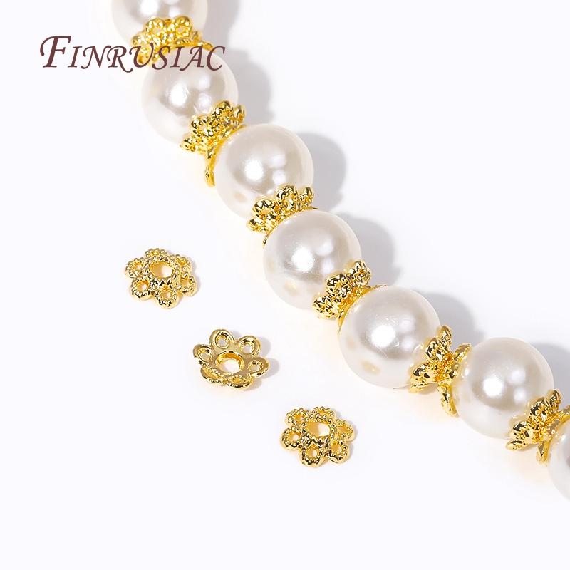 18K Gold Plated 5.5MM Beads Caps For Bracelets,Flower Caps For Jewelry Making,DIY Beading Accessories