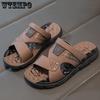 WTEMPO Mens Summer Sandals Soft Bottom Hollow Thick Bottom Slides Outdoor Seaside Beach Shoes Indoor Slip Resistant Slipper Wearable Hiking Shoes