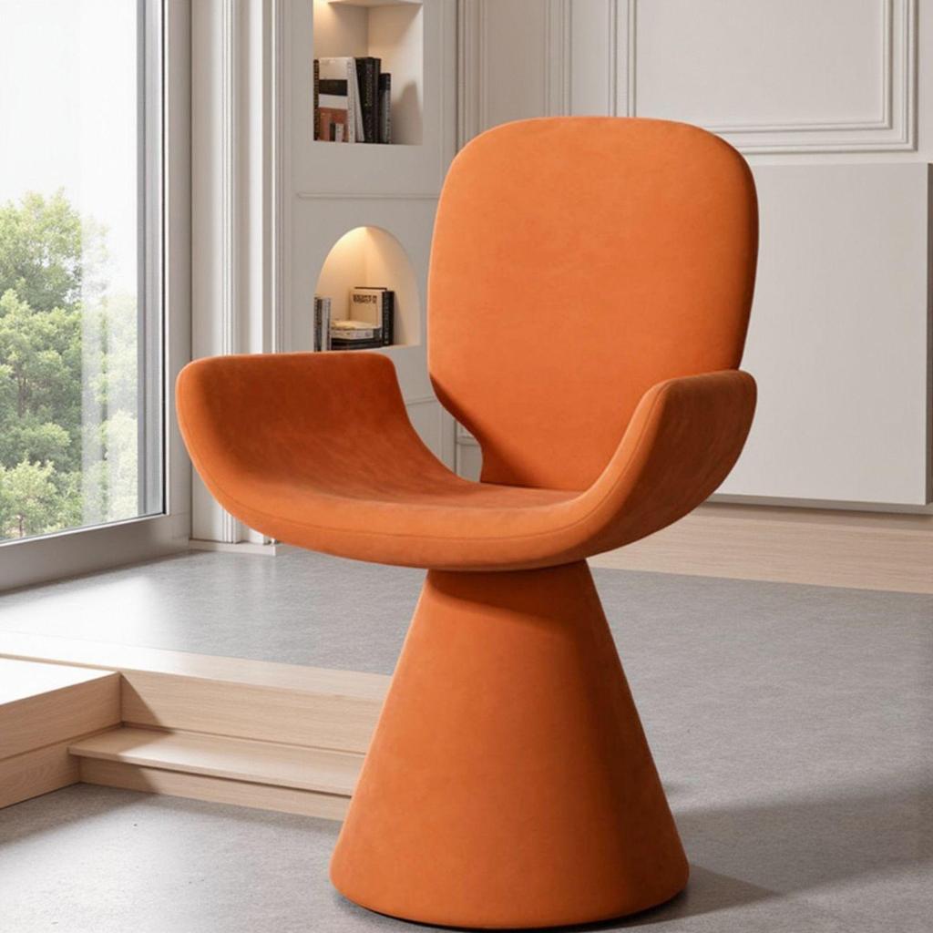 Light Luxury Swivel Backrest Chair for Girls - Perfect for Bedroom, Dressing Table, Nail & Beauty Salon