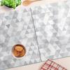 Glass Kitchen Cutting Boards With Gray Triangle Graphics 2X40X52 Cm