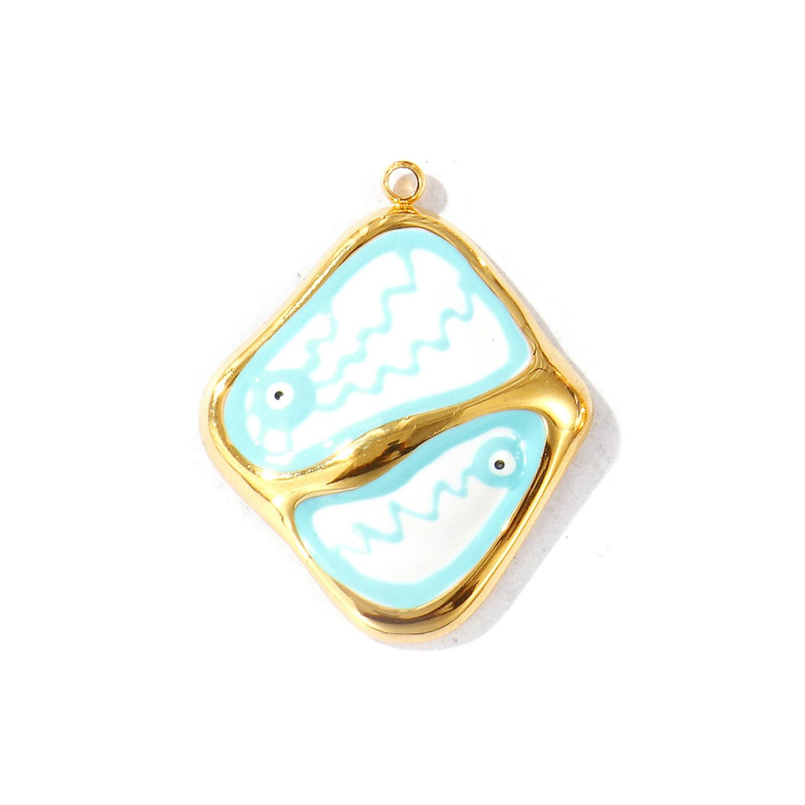 2pcs Religious Stainless Steel Pendants 18K Gold Plated Geometric Eye Multicolor Enamel Pendants DIY Necklace Earring Jewelry