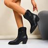High Quality Wasteland Punk Y2k Gothic Style Vintage Motorcycles Western Boots for Women Black Rivets Knee High Boot Shoes