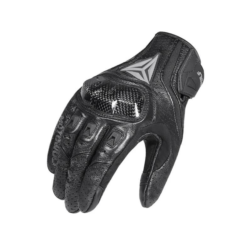 Motorcycle Gloves Men Leather Gloves Summer Cycling Motorbike Guantes Moto Motocross Bicycle Touch Screen Breathable Protective