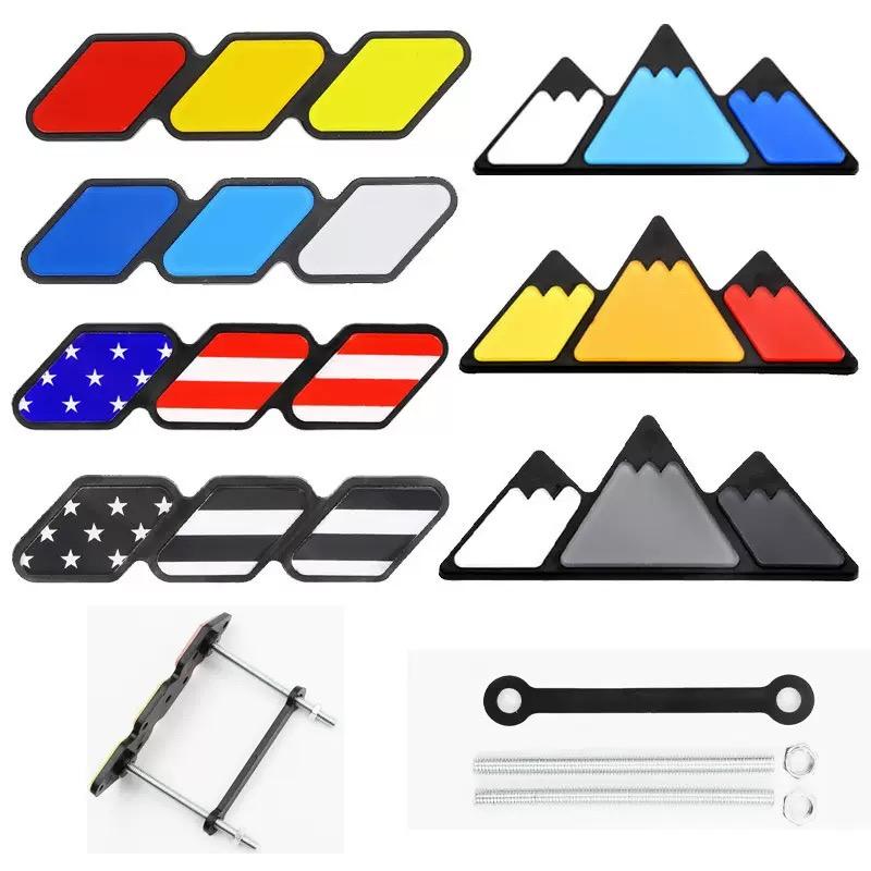 3 Colors Grille Badge Emblem Decals For Toyota Tacoma Tundra 4Runner TRD Rav4 CHR Highlande Strip Air Inlet Auto Car Accessories