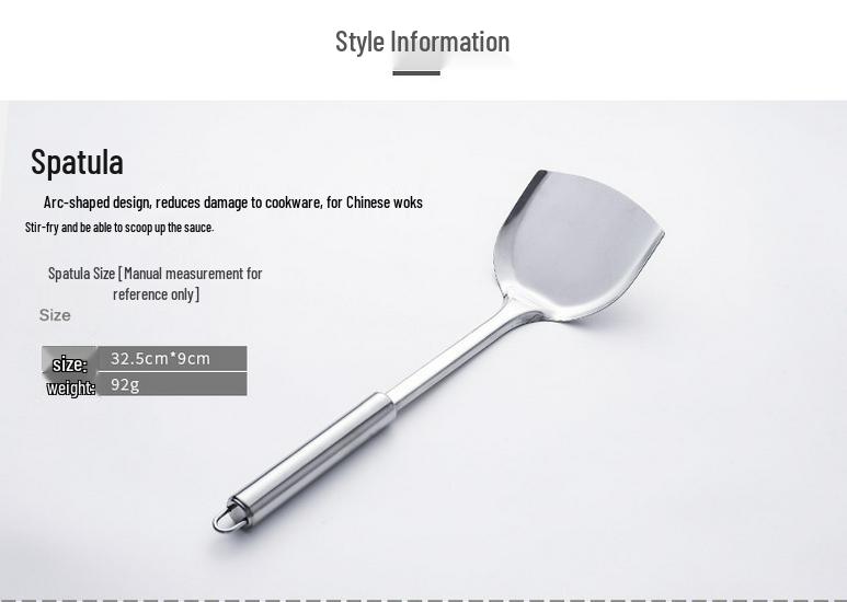 Stainless Steel Kitchen Set: Includes Heat-Resistant Spatula, Slotted Spoon, Soup Ladle for Home and Outdoor Use