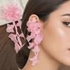 1 pair Bohemian Style Vacation Flower Eardrops Women Seaside Earrings  Festival Ear Accessories