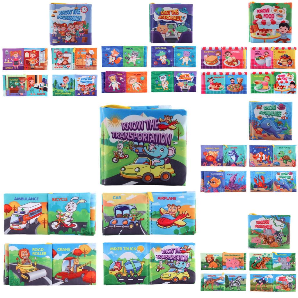 Baby Sensory Enlightenment English Cloth Book With Sound Paper Tear-resistant And Washable Early Childhood Educational Toy