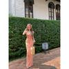 Pure Desire Sexy Design Feeling Bow Halter Seaside Vacation Romantic French Pink Waist Hip Dress Summer