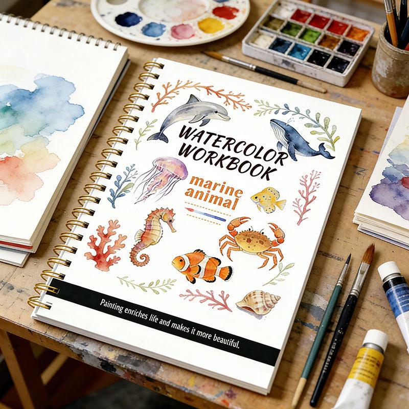 Beginner s Guide Watercolor Book: Ocean Animals with Cotton Spiral Binding